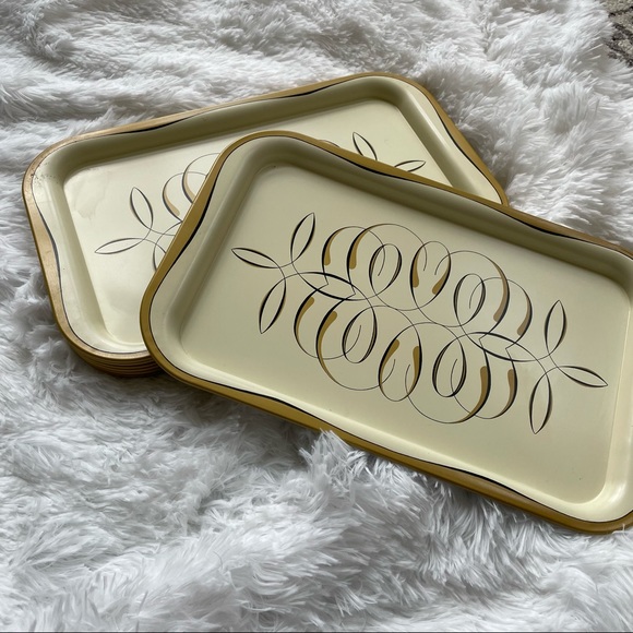 MCM Pinstripe Metal Trays (Set of 7) - Picture 2 of 7